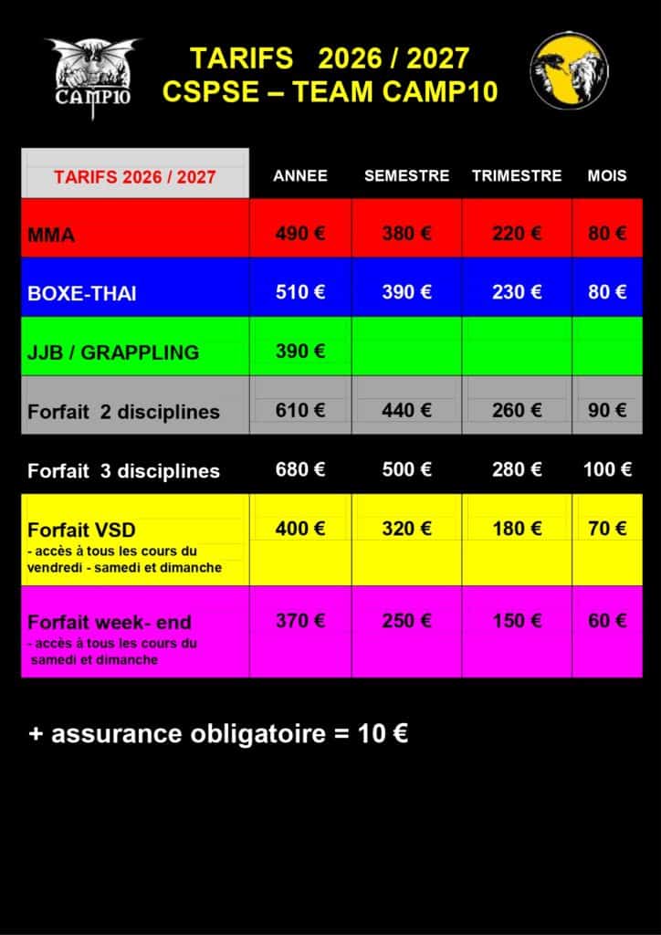 tarif cours de boxe thai et mma paris 12e